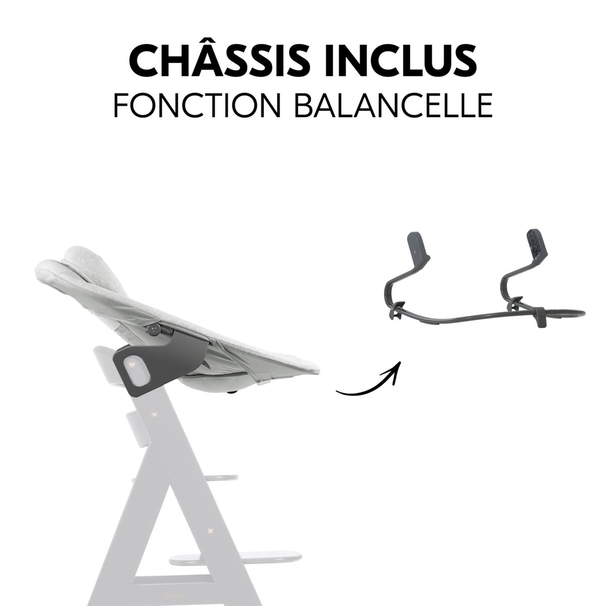 Transat Alpha Bouncer Premium gris clair, HAUCK