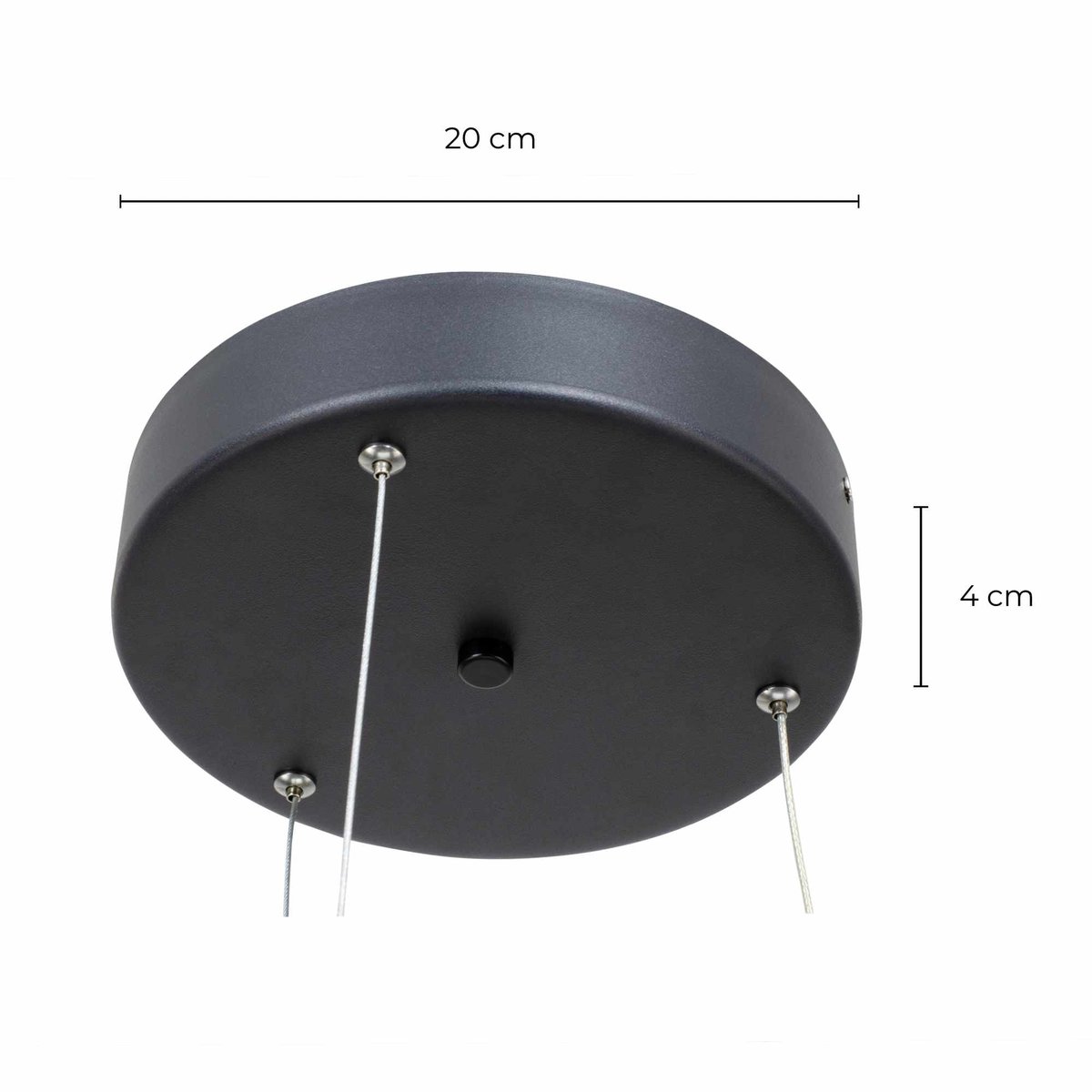 Suspension circulaire en aluminium, VECLON noir, C-CREATION