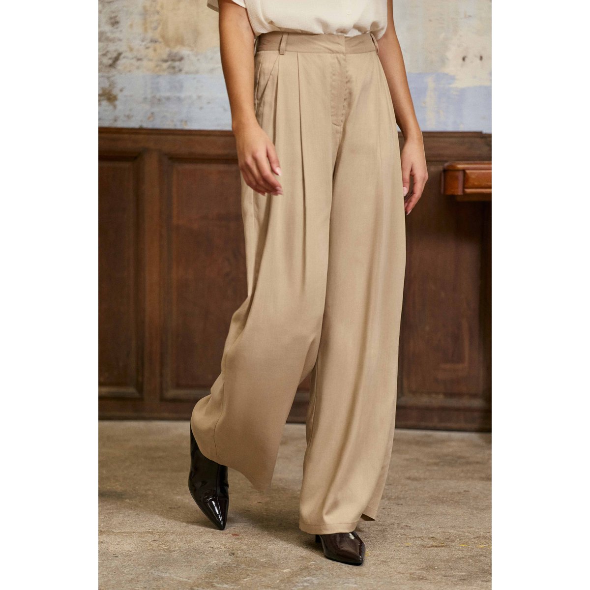 Pantalon loose uni PALINE 13-beige, LA PETITE ETOILE