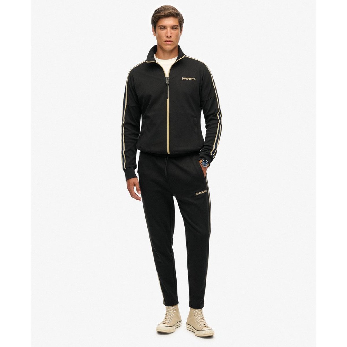 Pantalon de survêtement Tech Cult noir, SUPERDRY