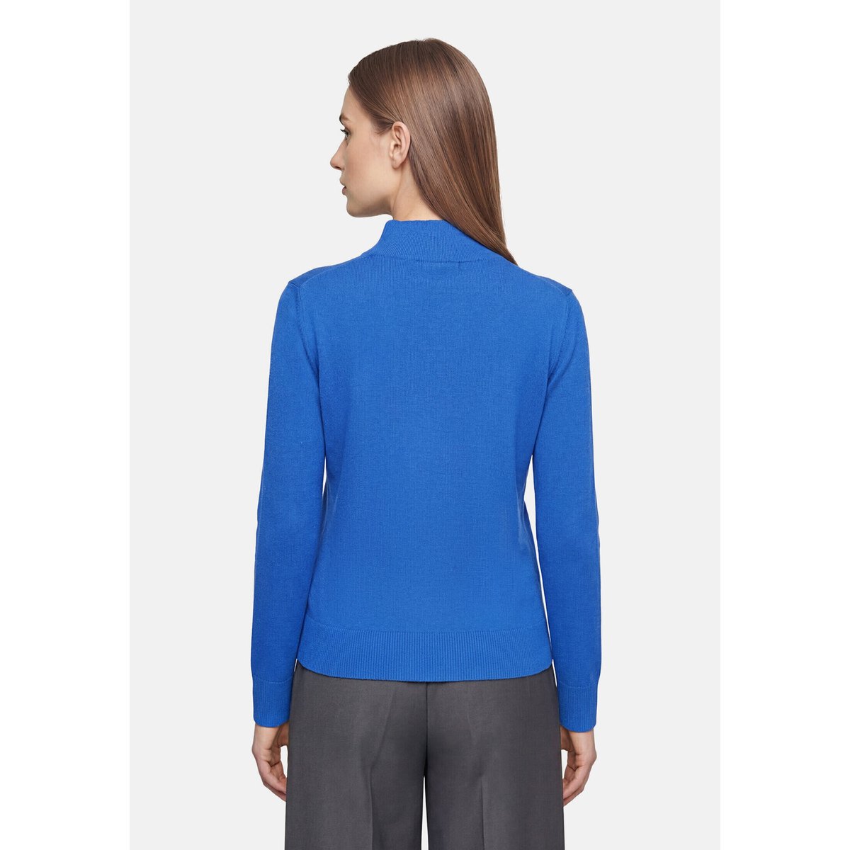 Pull-over en maille basique à col droit electric blue, BETTY BARCLAY