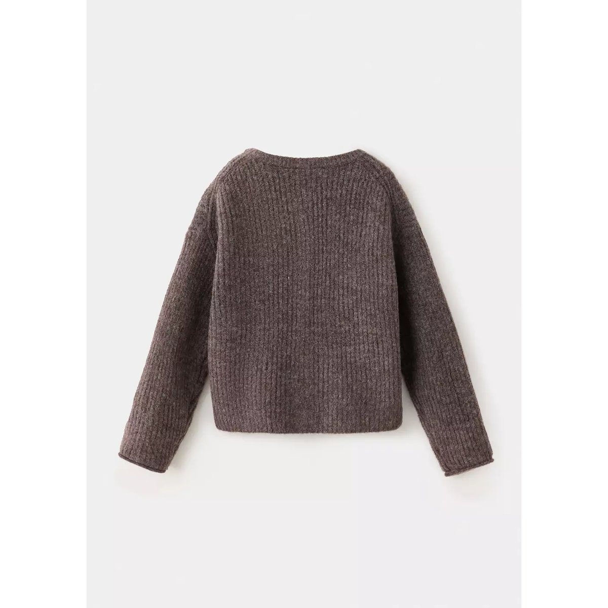 Cardigan maille côtelée marron, MANGO BABY