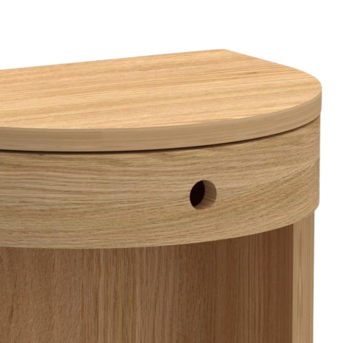 Table de chevet demi-cercle 1 tiroir 1 niche - MACON naturel, HELLIN, DEPUIS 1862