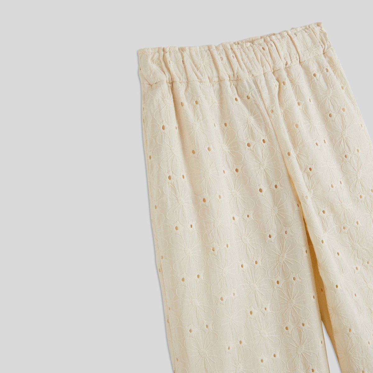 Pantalon large en coton, certifié OEKO-TEX ecru melange, MONOPRIX KIDS