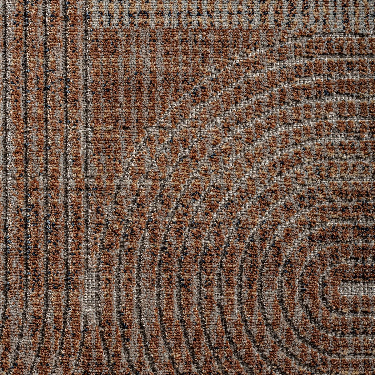 Tapis à motifs classiques en viscose marron chaud et beige naturel, RECOLLECTION