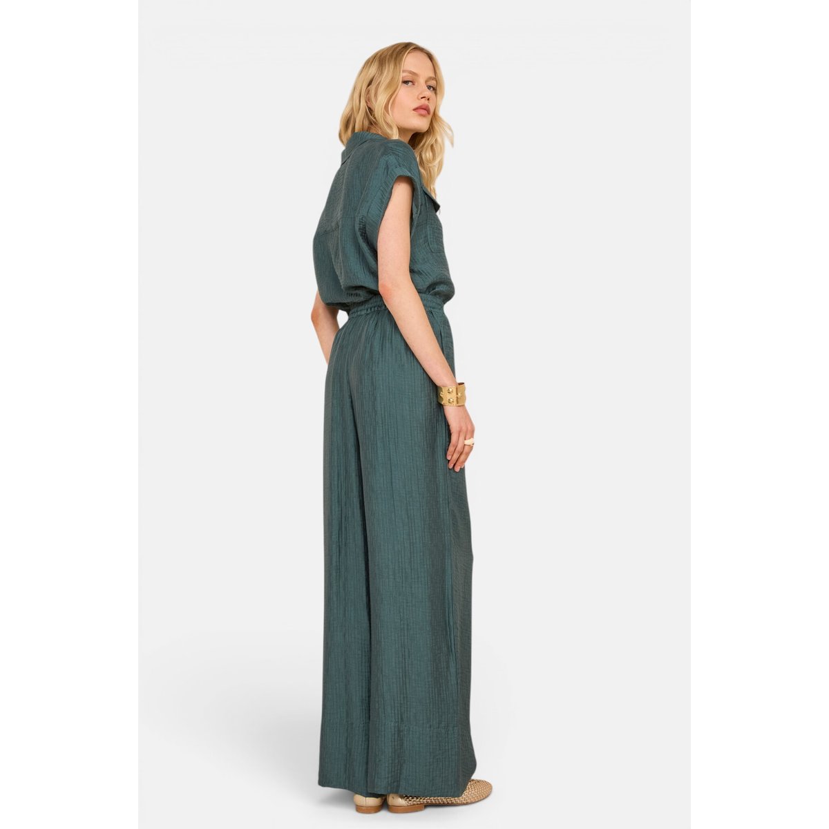 Pantalon fluide et large PRINCE petrole, Maison 123