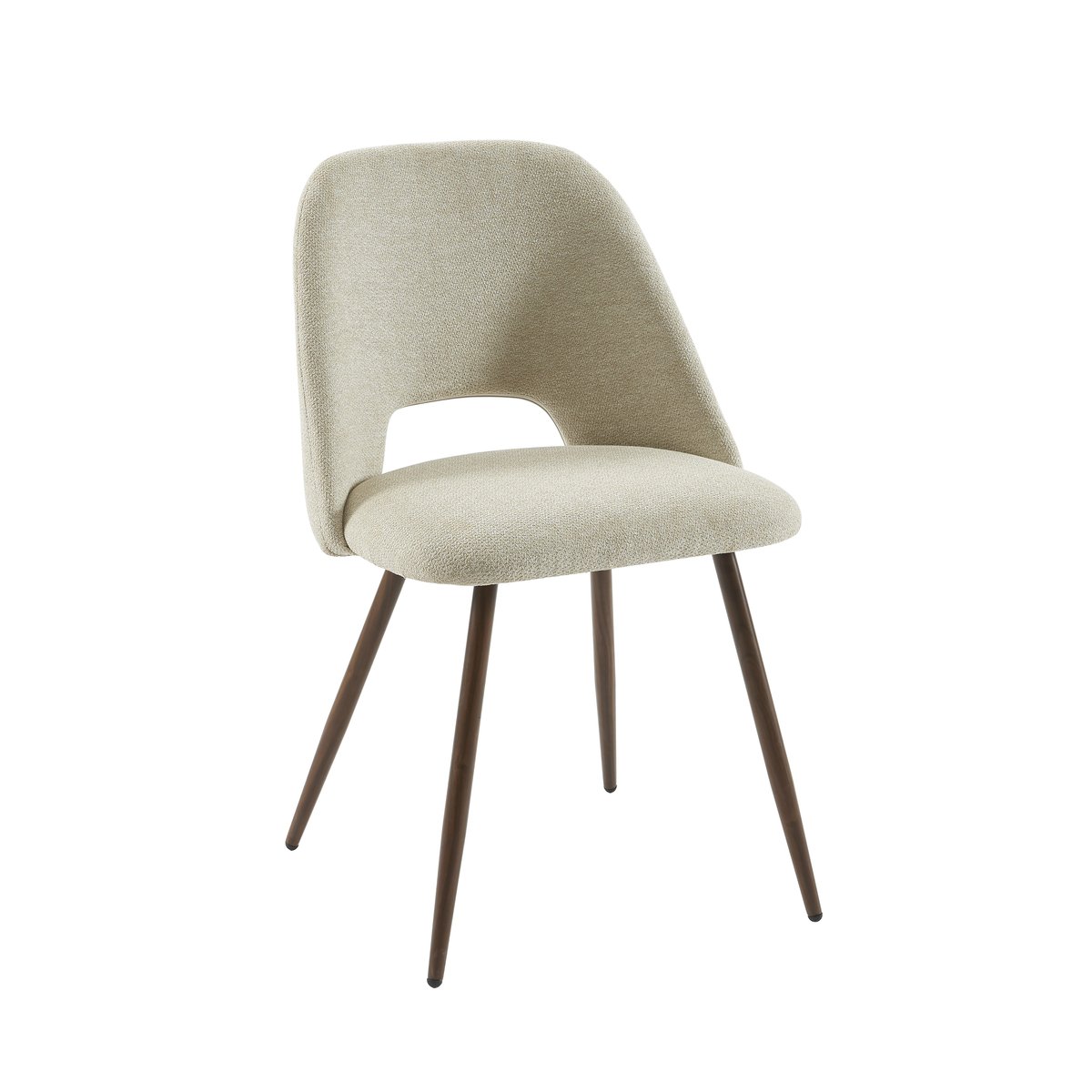 Chaises tissu pieds (lot de 2)  ELISABETH beige, BAÏTA