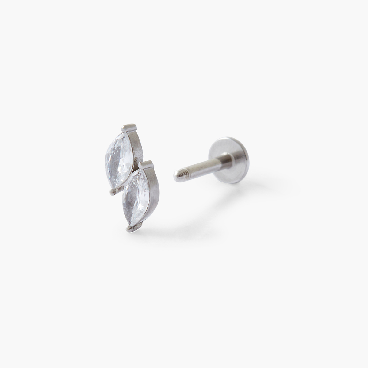 Piercing stud helix/tragus strass de zirconium argenté, BALABOOSTE