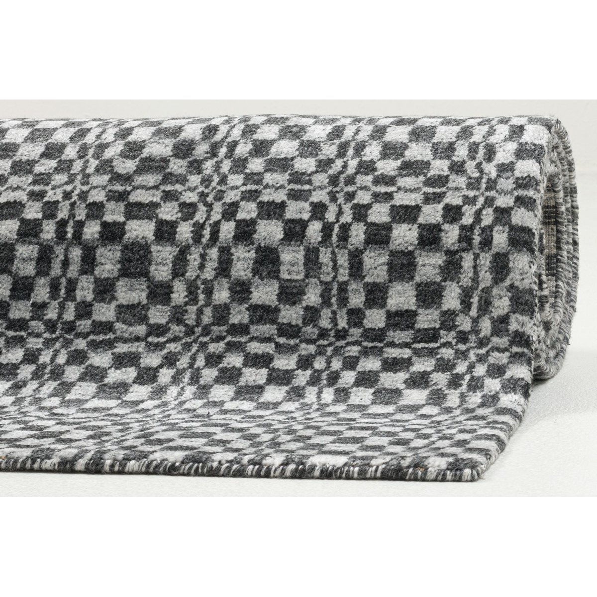 Tapis MYSORE, tufté main, 100% viscose, plat gris, THEKO