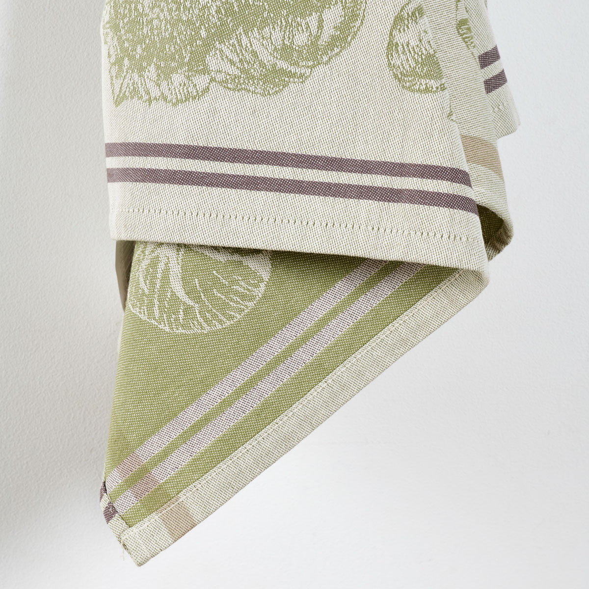 Lot de 3 torchons Au potager  - Coton jacquard blanc, TRADITION DES VOSGES