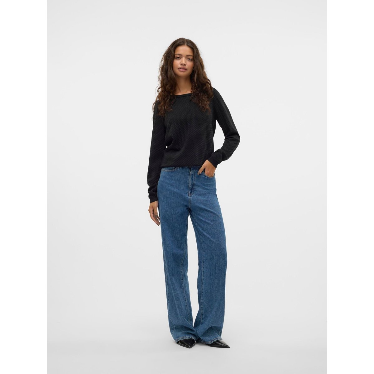 Pull En Maille noire - black, VERO MODA