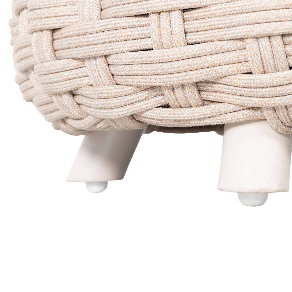 Pouf de jardin tressé en aluminium OBBAE beige lin, HESPERIDE