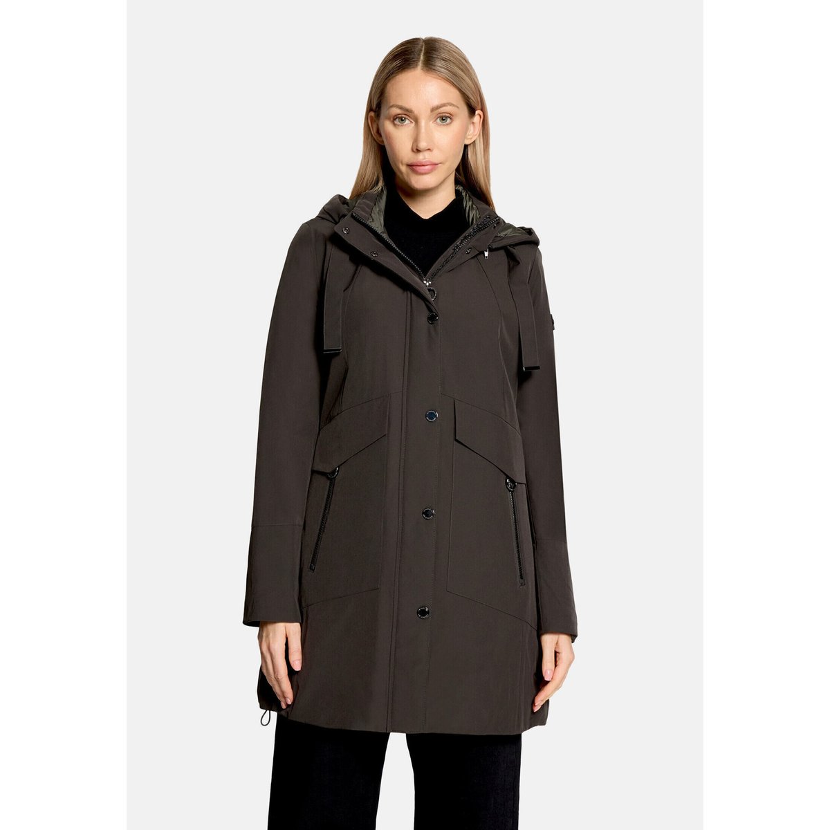 Veste outdoor à capuche amovible vert foncé, BETTY BARCLAY
