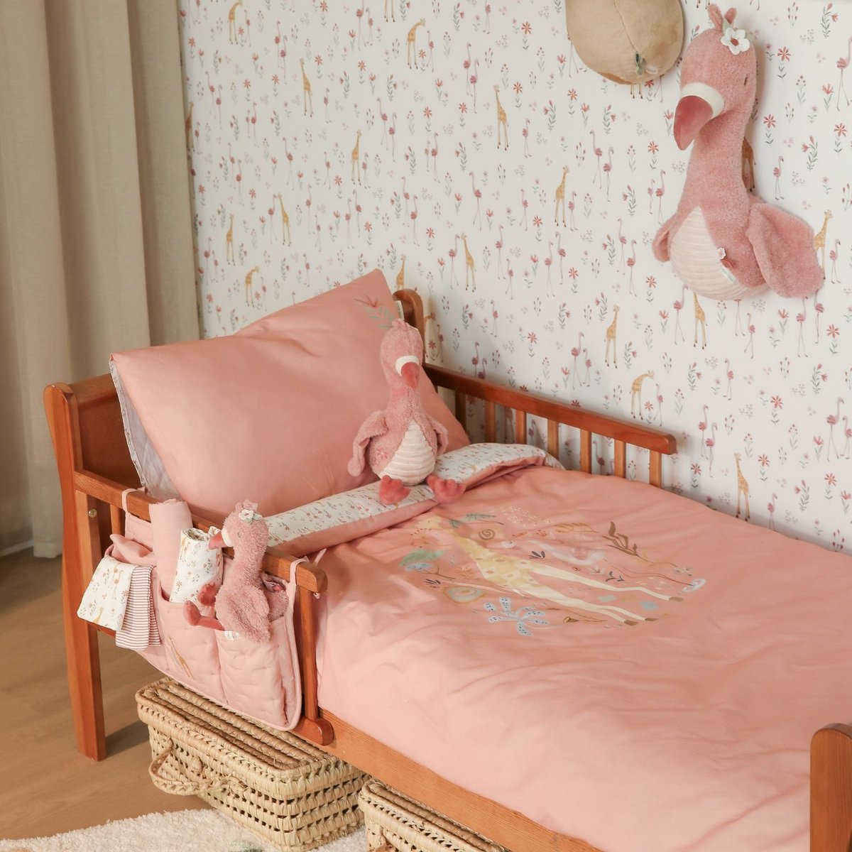 Parure de lit blanc, rose, LITTLE DUTCH