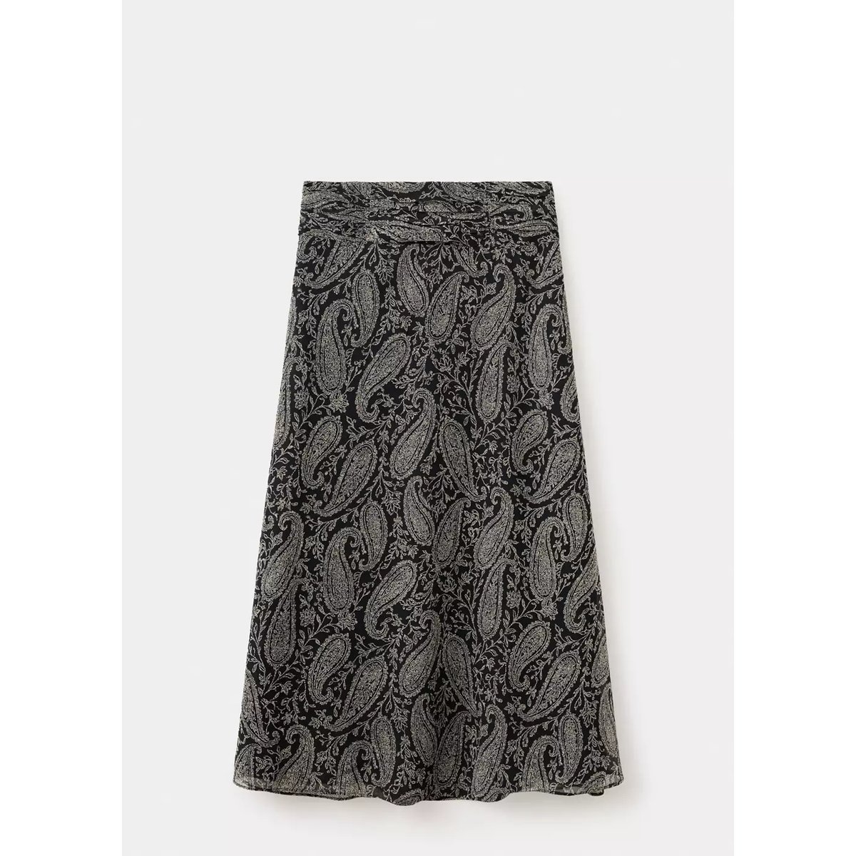 Jupe en gaze à imprimé paisley noir, MANGO TEEN