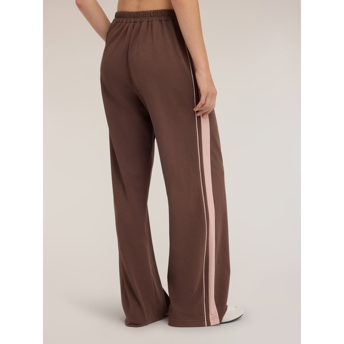 Pantalon palazzo avec bande latérale marron, MOTIVI