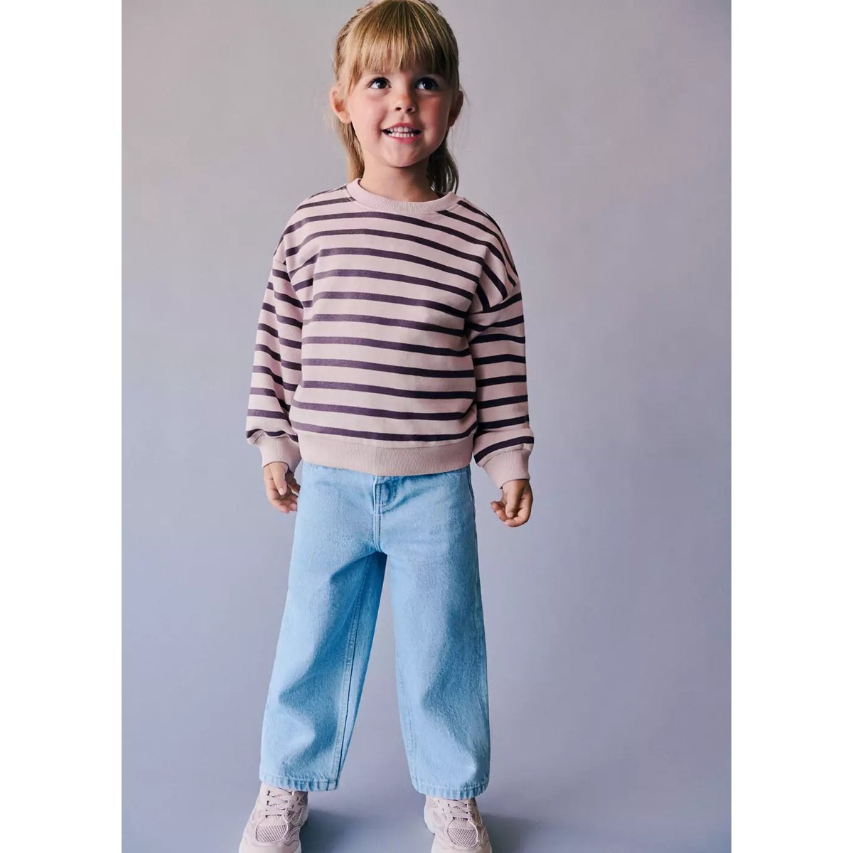 Sweat-shirt imprimé rayures violet clair/pastel, MANGO BABY