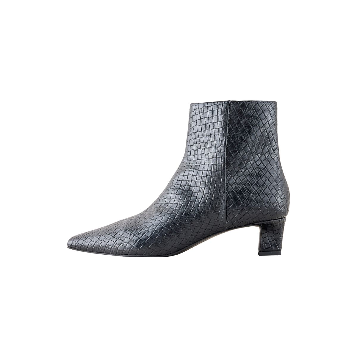 Bottines tissées à talons et bout ciselé noir, NEXT