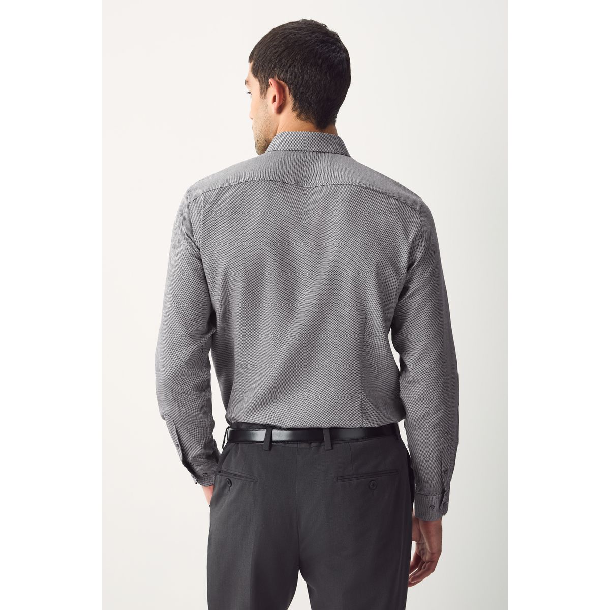 Chemise facile d’entretien texturée texture gris anthracite, NEXT