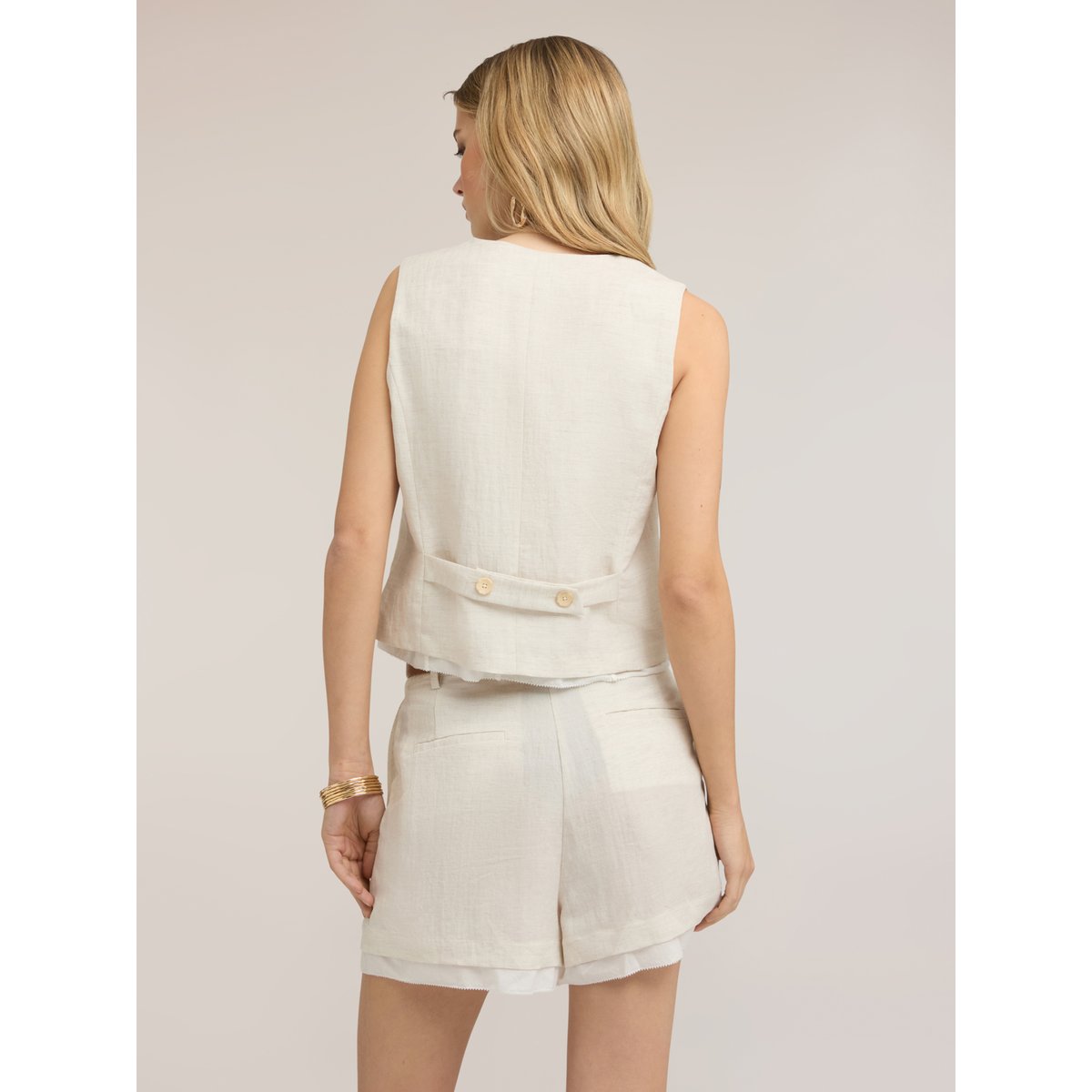 Gilet à col en V blanc, MOTIVI
