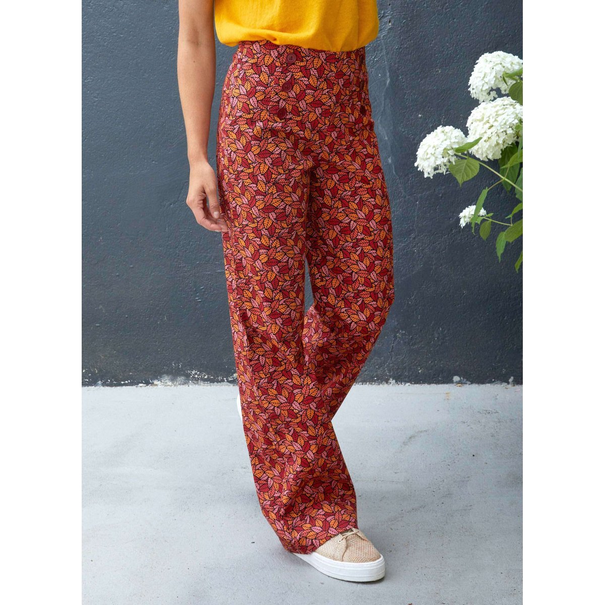 Pantalon ample coton ASLINE orange mandarine nipuni, LA FIANCÉE