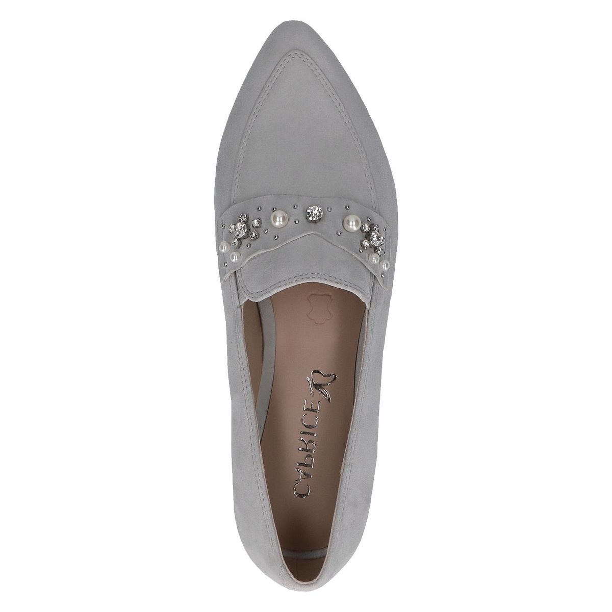 Slipper en cuir blanc vert mousse combiné, CAPRICE