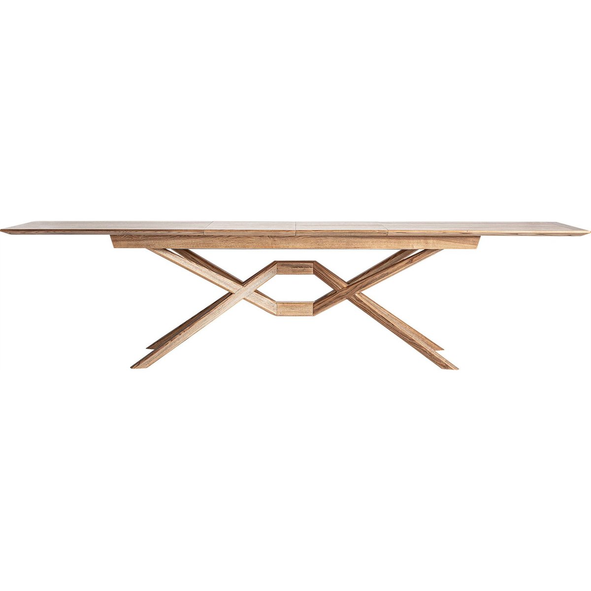 Table à rallonge en frêne finition mate brun clair effet bois naturel, RECOLLECTION