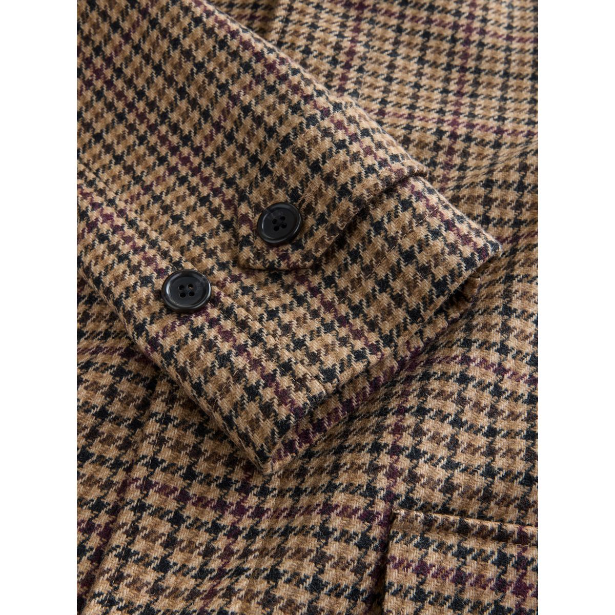 Manteau pied-de-poule en tissu italien naturel, NEXT