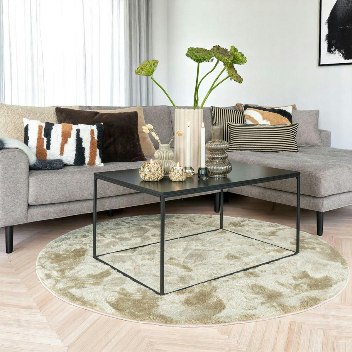 Table basse rectangulaire bois / métal TALLINN noir, PIER IMPORT