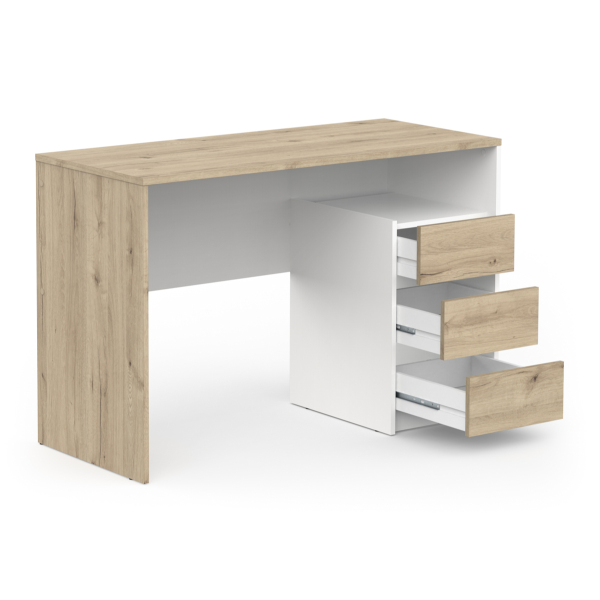 Bureau 3 tiroirs SIERRA bois clair, CALICOSY