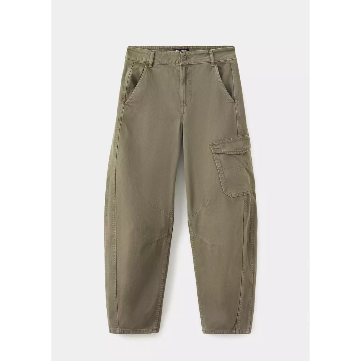 Jean cargo regular waist kaki, MANGO