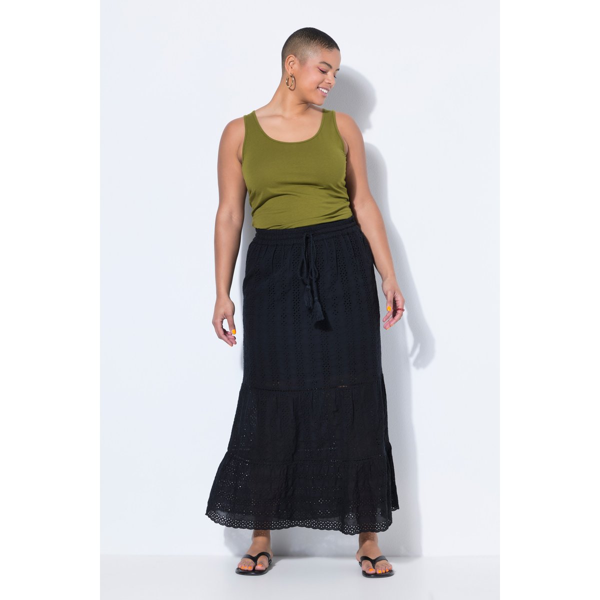 Jupe en dentelle longueur maxi noir, STUDIO UNTOLD