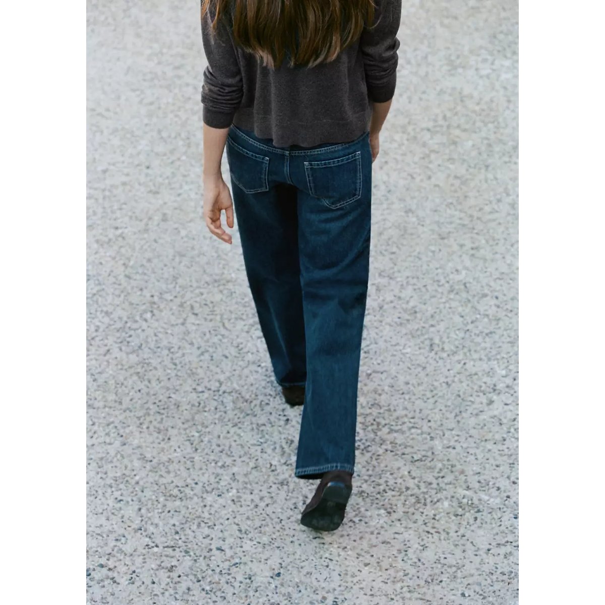 Jean droit low waist bleu foncé, MANGO TEEN