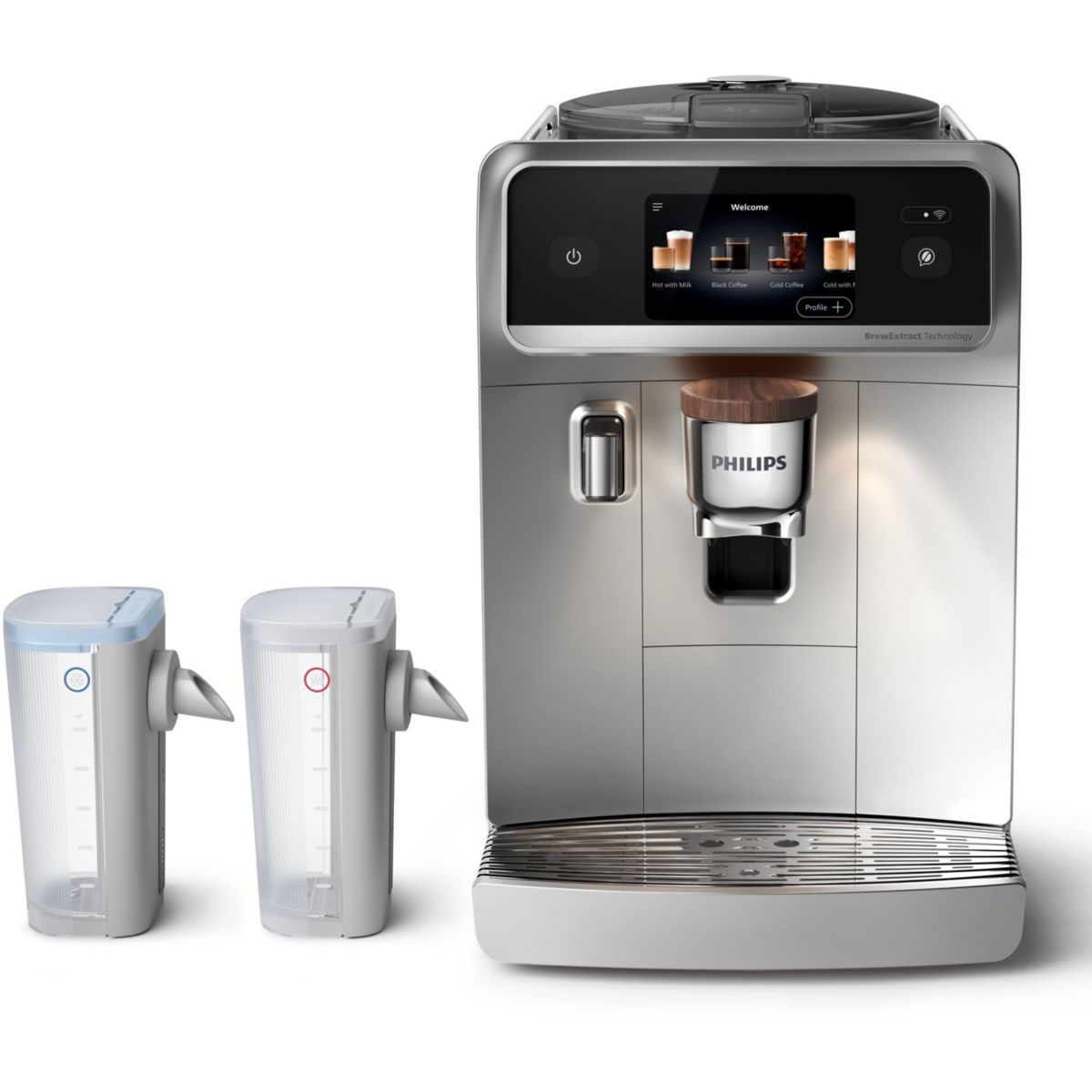 Expresso Broyeur EP8757/20 cafetière à grain Aromis LatteGo Pro, + 50 boissons, SilentBrew, Blanche couleur unique, PHILIPS