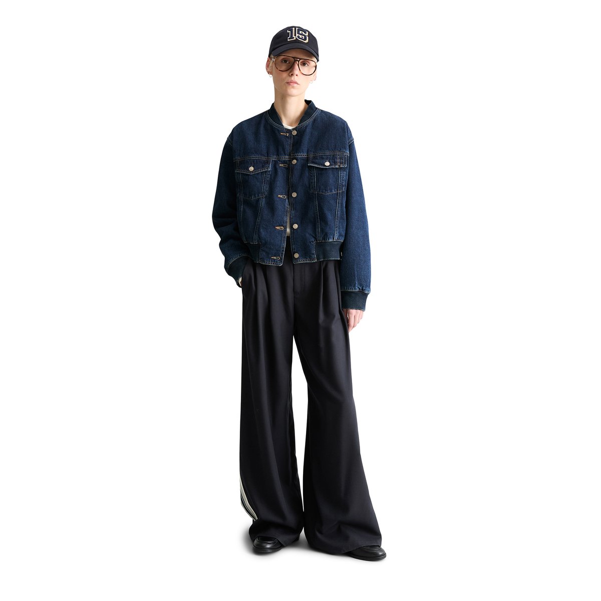 Blouson en jean regular en denim rigide bleu foncé, MARC O’POLO DENIM
