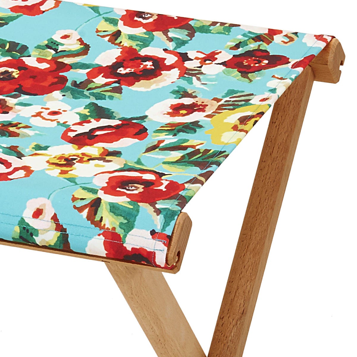 Pliant pêcheur en eucalyptus et toile outdoor, RITA bleu azurin, VENT DE BOHÈME