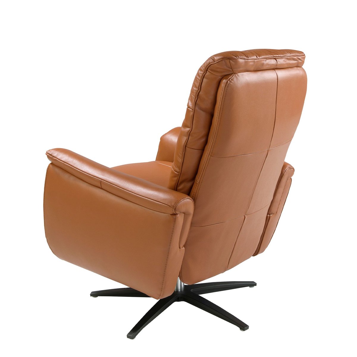 Fauteuil pivotant en cuir marron | noir, ANGEL CERDA