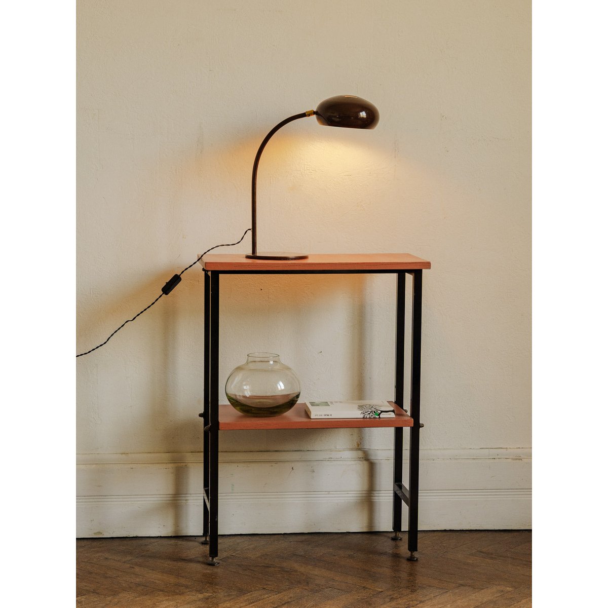 Lampe à poser en métal marron Julia N°1096 - Bon état marron, DEBONGOUT