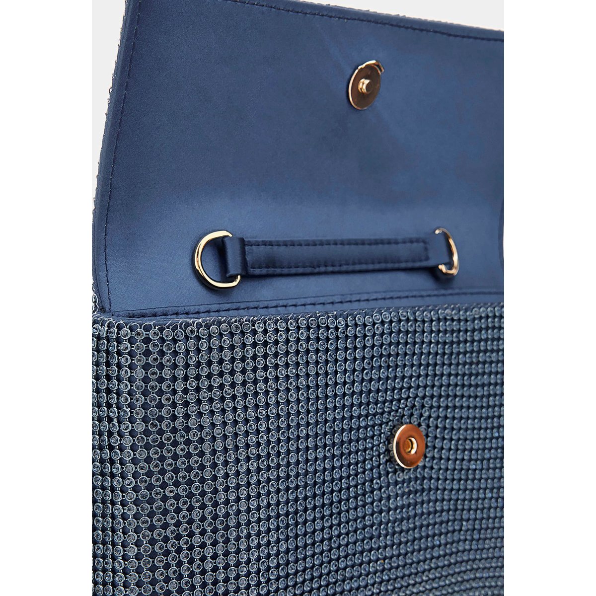 Mini Sac À Bandoulière Zalina Strass bleu, GUESS