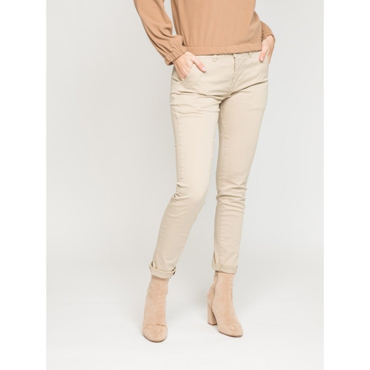 Pantalon Chino Slim Eterberk beige, DONA LISA