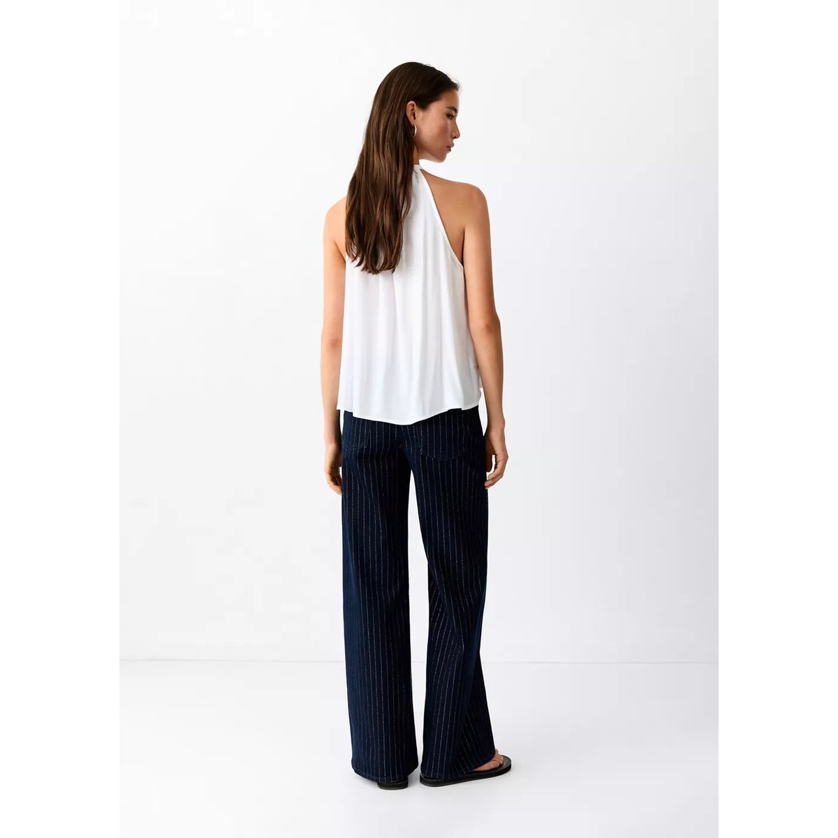 Jean large à rayures bleu, MANGO TEEN