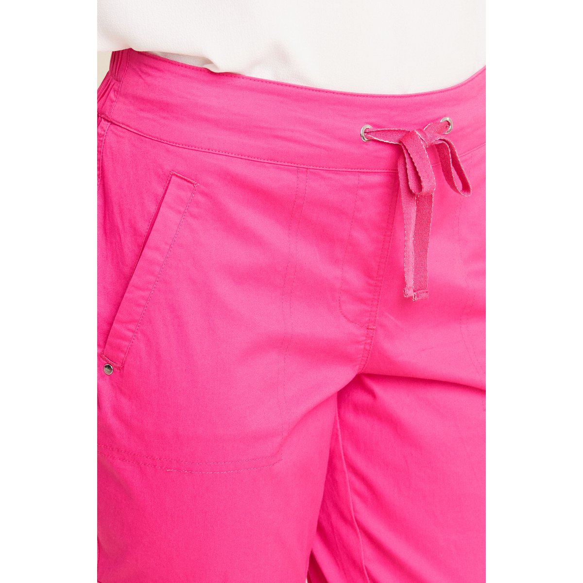 Pantacourt droit poches côtés rose fushia, BREAL
