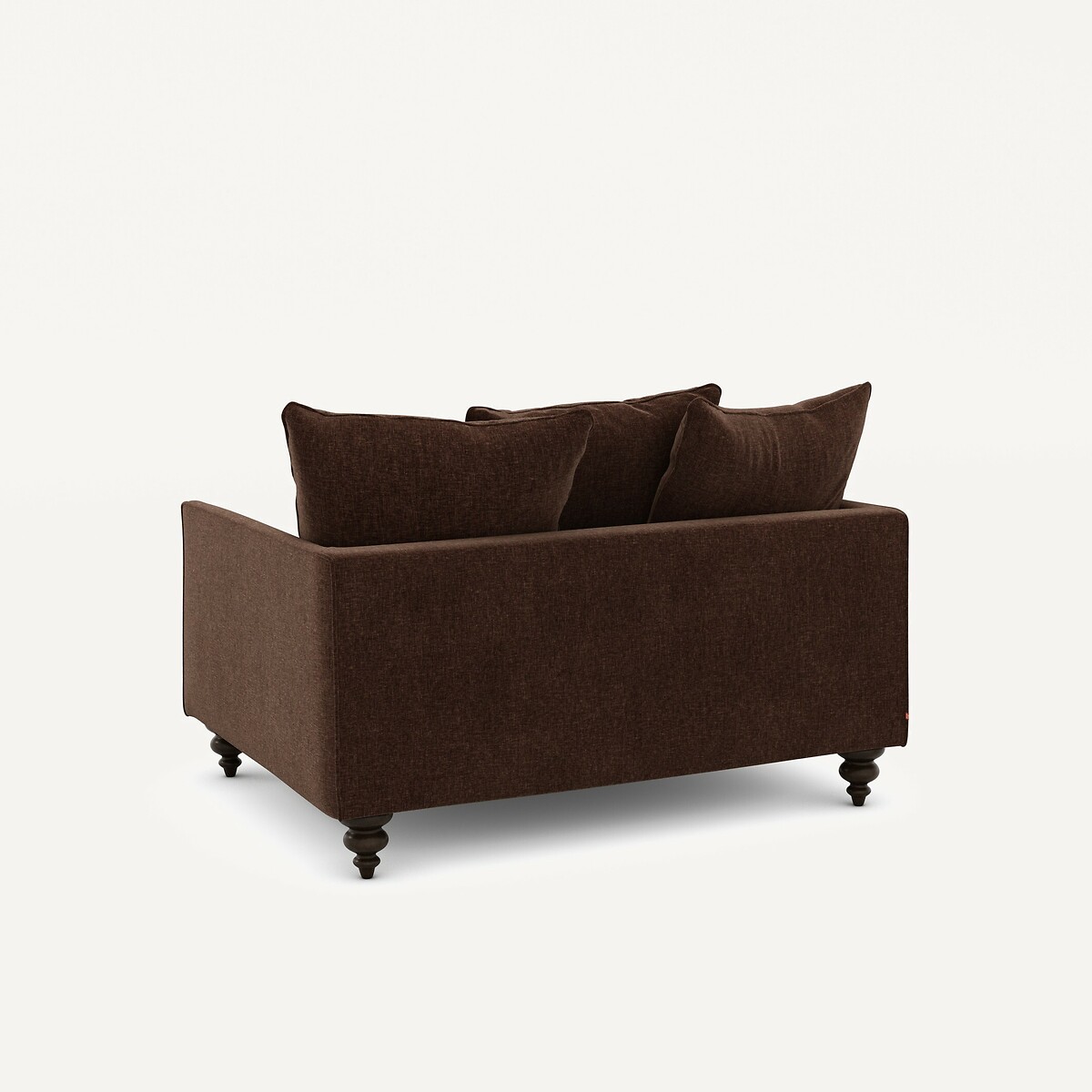 2-zits compacte bank in chenille fluweel, Lazare gebrand kastanje, AM.PM