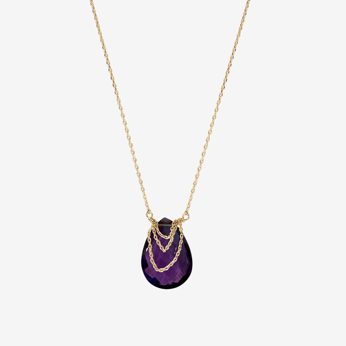 Collier doré améthyste - solange améthyste violet, CAROLINE NAJMAN