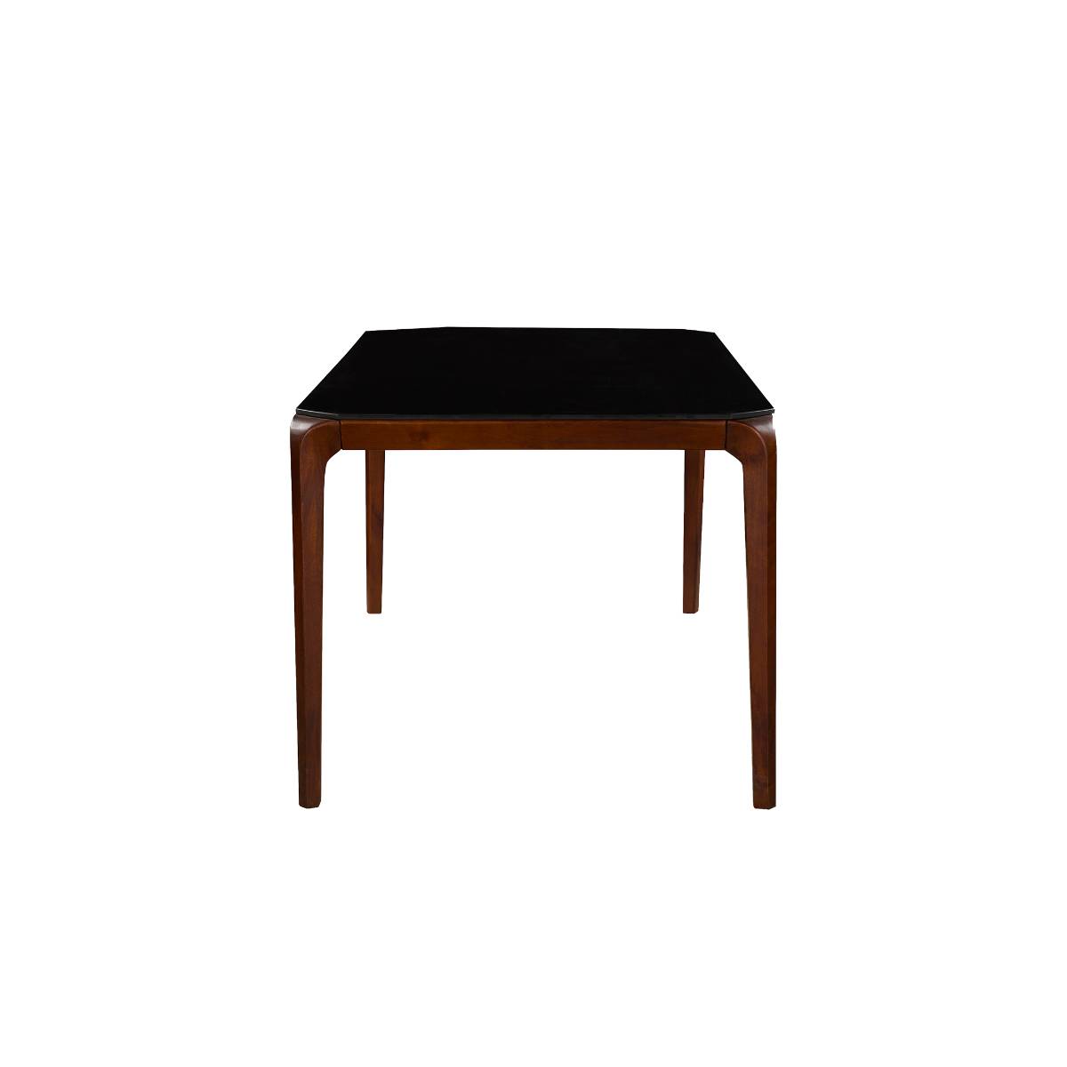 Table à manger en bois de manguier et en verre CARRIE bois foncé, MADE IN MEUBLES