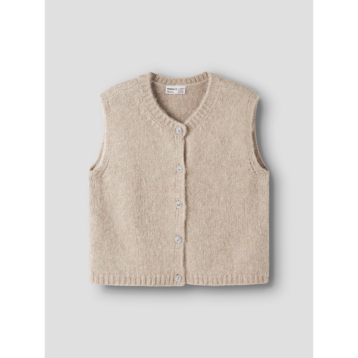 Gilet Tricoté blanc - peyote melange1, NAME IT