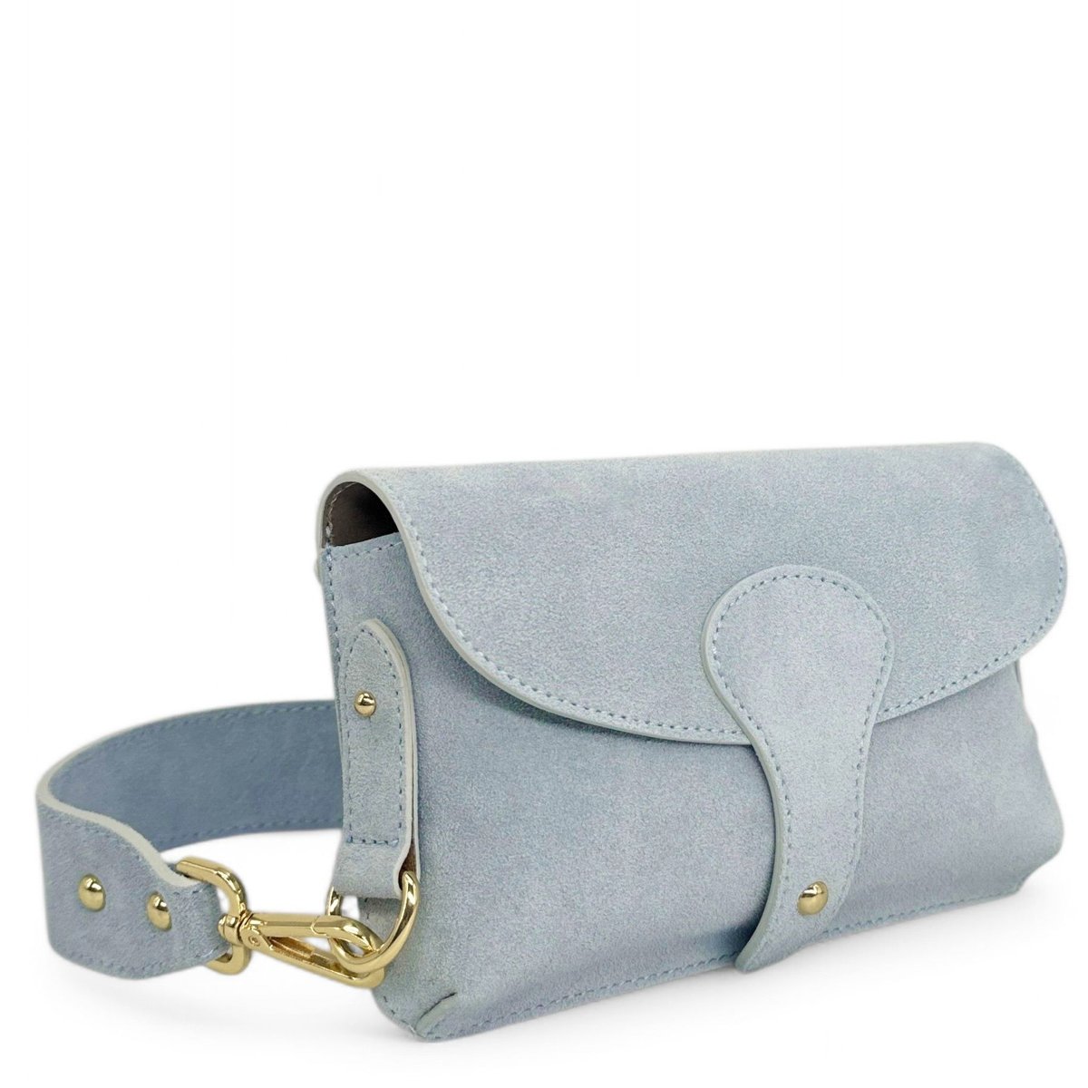 Mini-sac french stick en croute de cuir TOSCA SUEDE bleu ciel, OH MY BAG