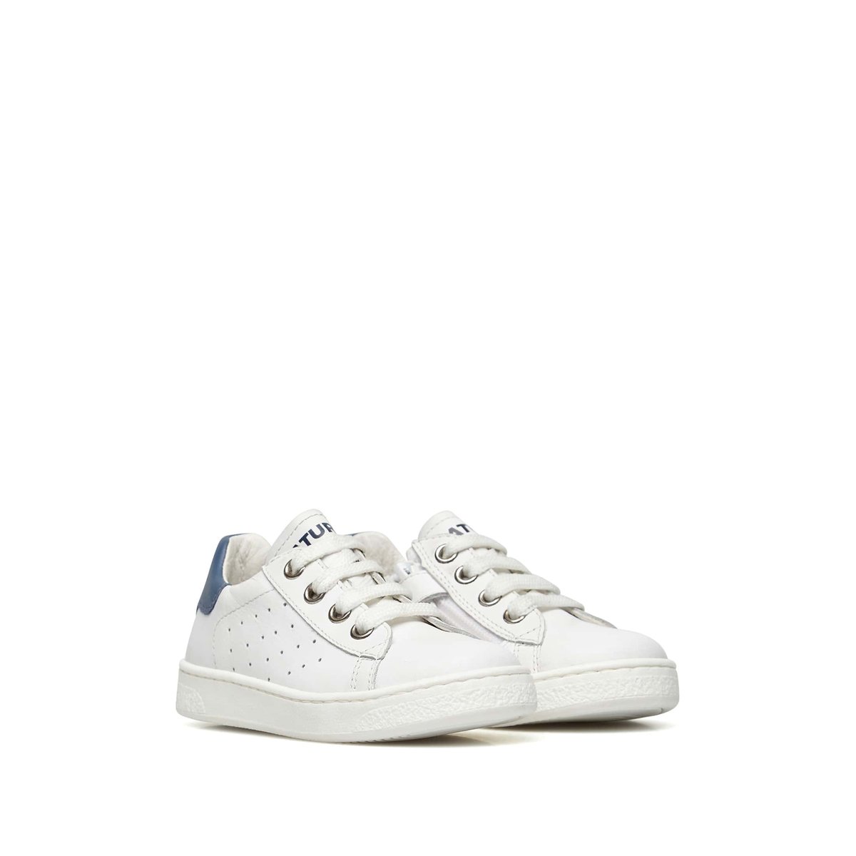 Baskets en cuir HASSELT 2 ZIP. blanc, NATURINO