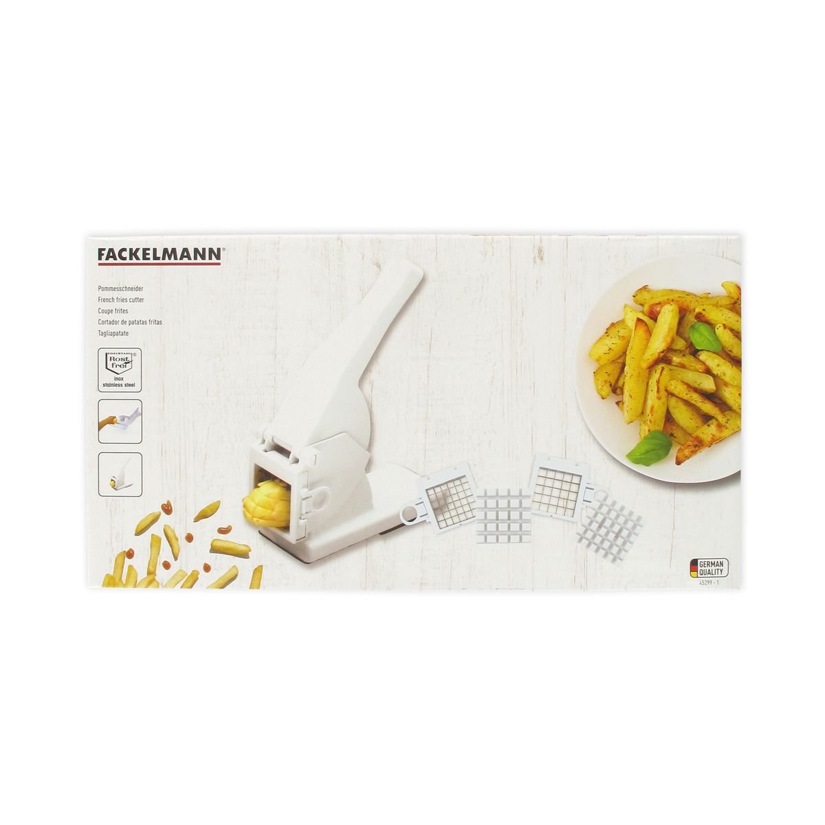 Coupe frite avec 2 grilles HANDMADE TRADITION inox,blanc, FACKELMANN
