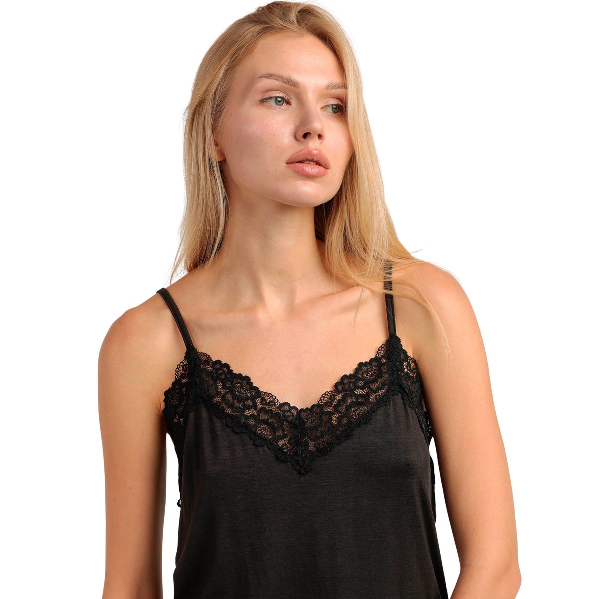 Pyjama short caraco uni Skin Luxe noir, ADMAS
